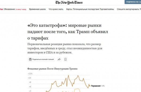 &laquo;Это катастрофа&raquo;: мировая пресса о новых пошлинах Трампа